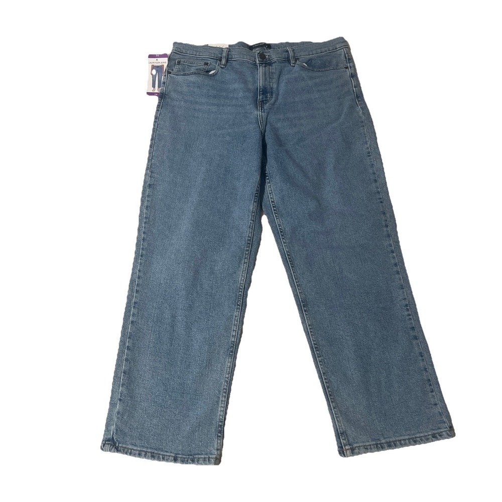 NWT Calvin Klein Women's Light Wash Denim Jeans Size 14 Straight